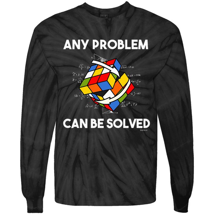 Rubik's Cube Magic Cube Retro Rubi Vintage Nerd Tie-Dye Long Sleeve Shirt