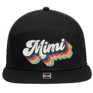 Retro Cute Mimi for Grandma Best Mimi Ever Mother's Day 7 Panel Mesh Trucker Snapback Hat