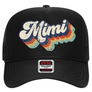 Retro Cute Mimi for Grandma Best Mimi Ever Mother's Day High Crown Mesh Back Trucker Hat