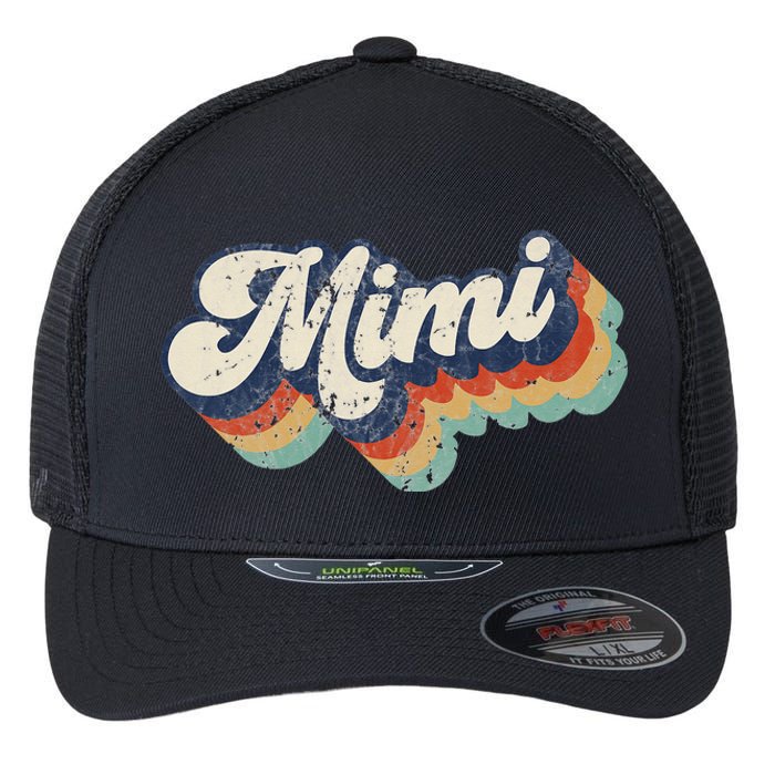 Retro Cute Mimi for Grandma Best Mimi Ever Mother's Day Flexfit Unipanel Trucker Cap