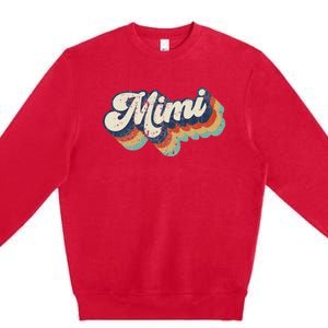 Retro Cute Mimi for Grandma Best Mimi Ever Mother's Day Premium Crewneck Sweatshirt