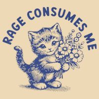 Rage Consumes Me Cat Flower Cute Kitty Cat Meme Bag