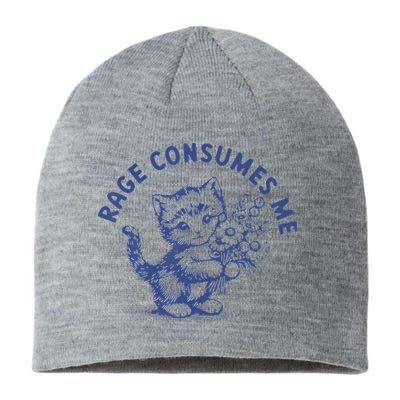 Rage Consumes Me Cat Flower Cute Kitty Cat Meme Sustainable Beanie