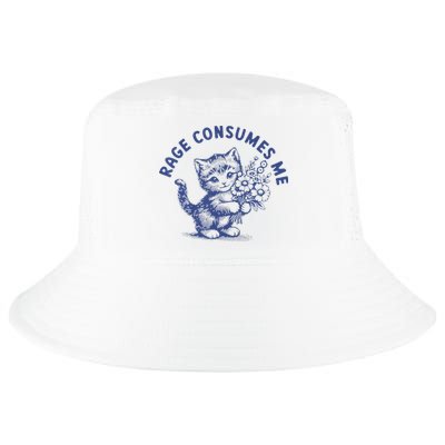 Rage Consumes Me Cat Flower Cute Kitty Cat Meme Cool Comfort Performance Bucket Hat