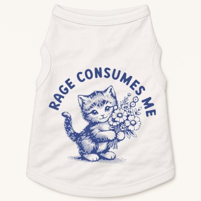 Rage Consumes Me Cat Flower Cute Kitty Cat Meme Doggie Tank