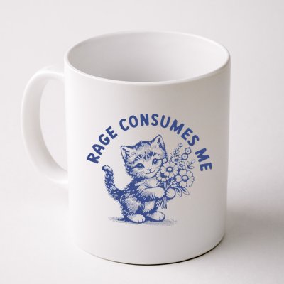 Rage Consumes Me Cat Flower Cute Kitty Cat Meme Mug