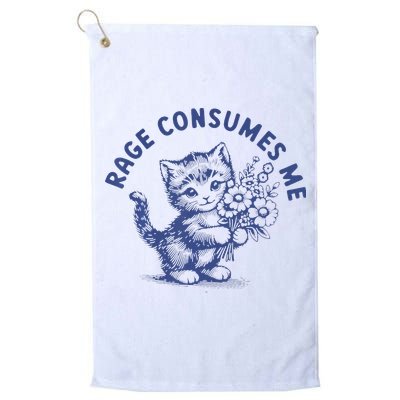 Rage Consumes Me Cat Flower Cute Kitty Cat Meme Golf Towel