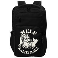 Retro Christmas Mele Kalikimaka Santa Claus Shaka Hawaii Impact Tech Backpack