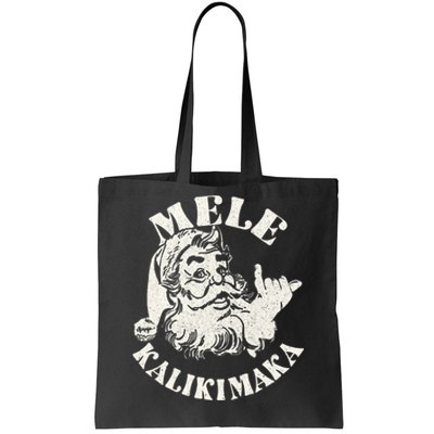 Retro Christmas Mele Kalikimaka Santa Claus Shaka Hawaii Tote Bag