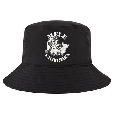 Retro Christmas Mele Kalikimaka Santa Claus Shaka Hawaii Cool Comfort Performance Bucket Hat