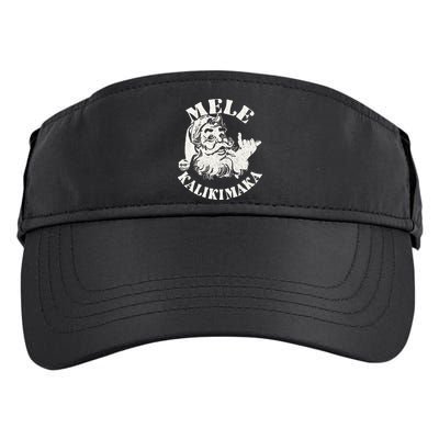 Retro Christmas Mele Kalikimaka Santa Claus Shaka Hawaii Adult Drive Performance Visor