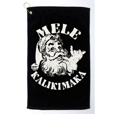 Retro Christmas Mele Kalikimaka Santa Claus Shaka Hawaii Golf Towel
