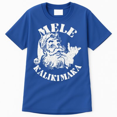 Retro Christmas Mele Kalikimaka Santa Claus Shaka Hawaii Tall T-Shirt