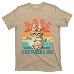 Rage Consumes Me Funny Kitten Cat Mental Health Meme Retro T-Shirt