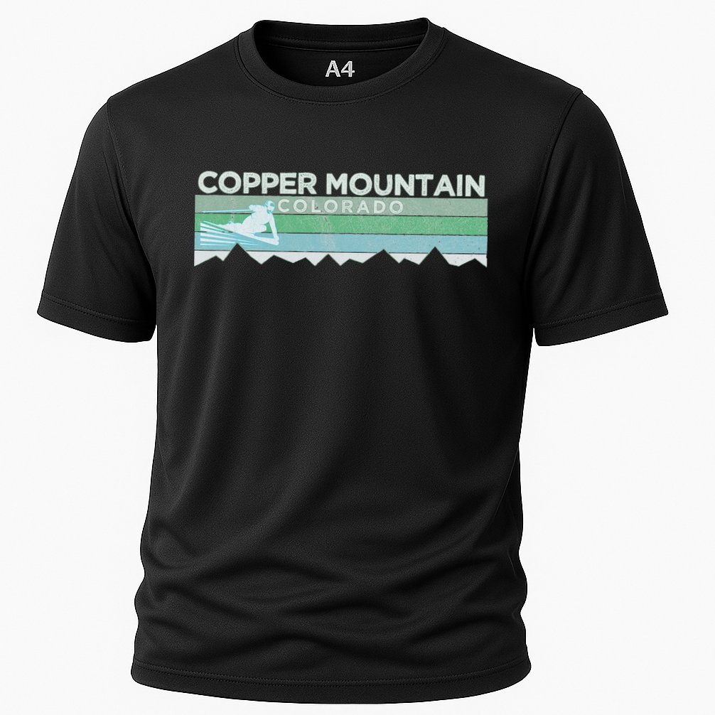 Retro Copper Mountain Colorado Distressed Skiing Performance Shirt