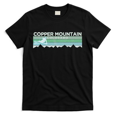 Retro Copper Mountain Colorado Distressed Skiing T-Shirt