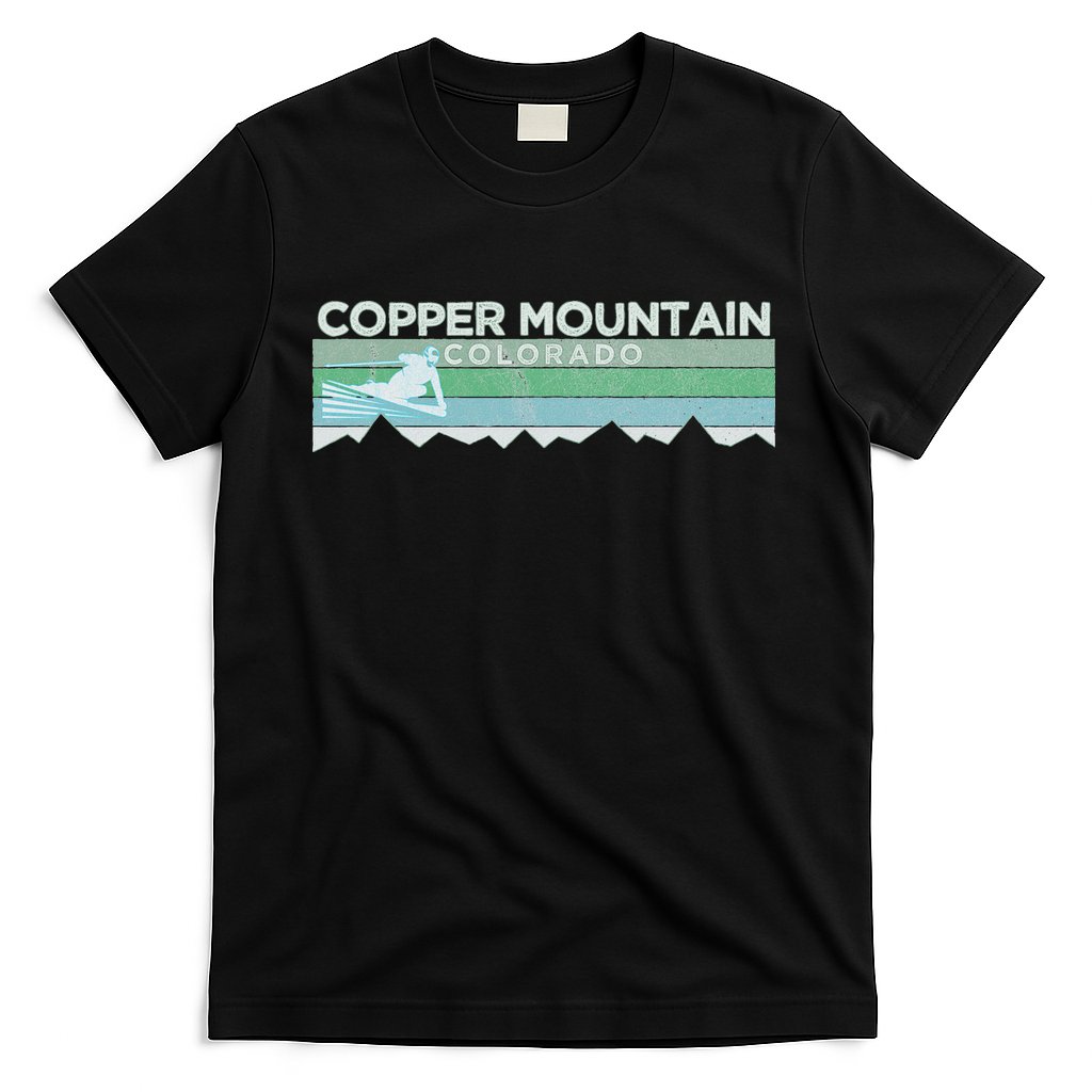 Retro Copper Mountain Colorado Distressed Skiing T-Shirt