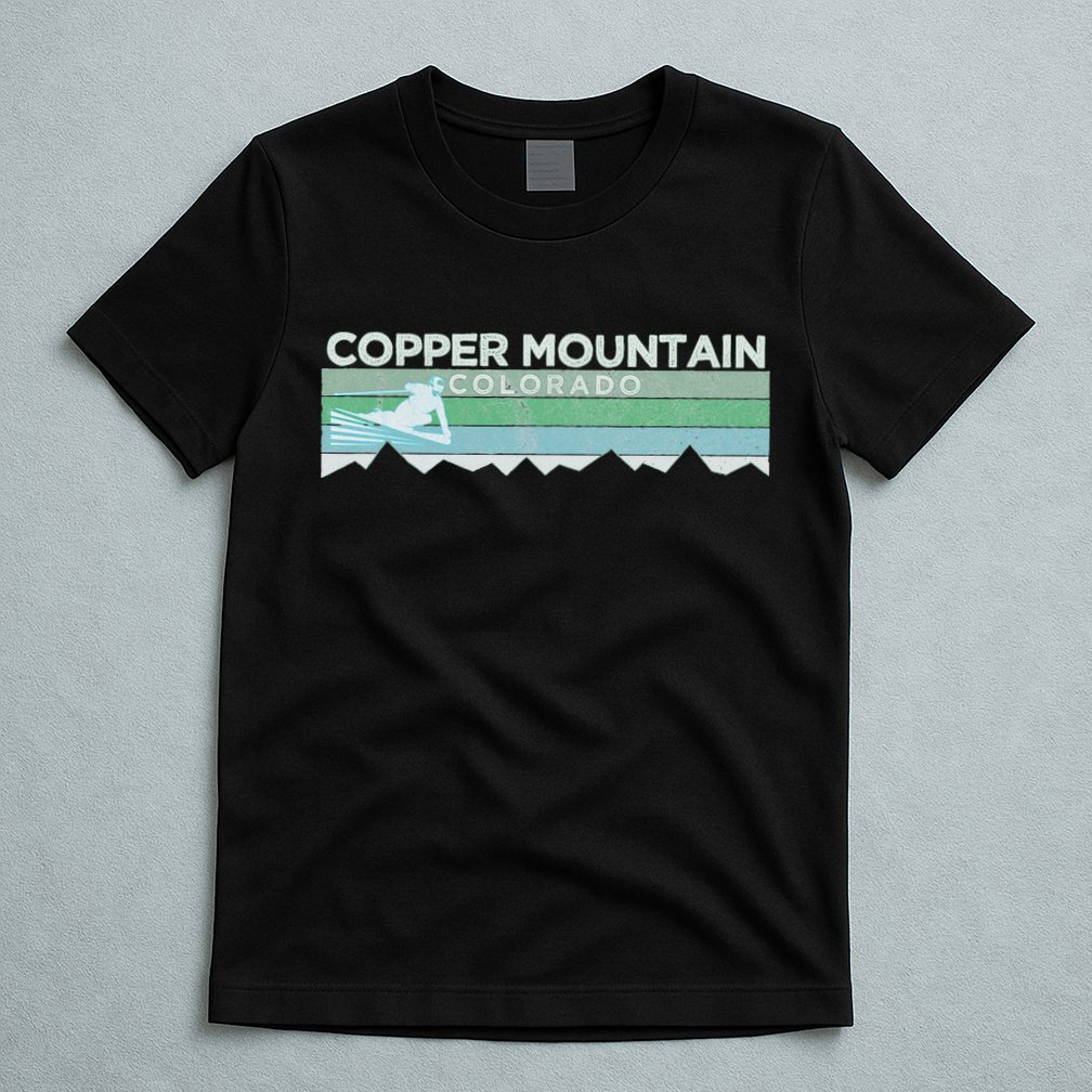 Retro Copper Mountain Colorado Distressed Skiing T-Shirt