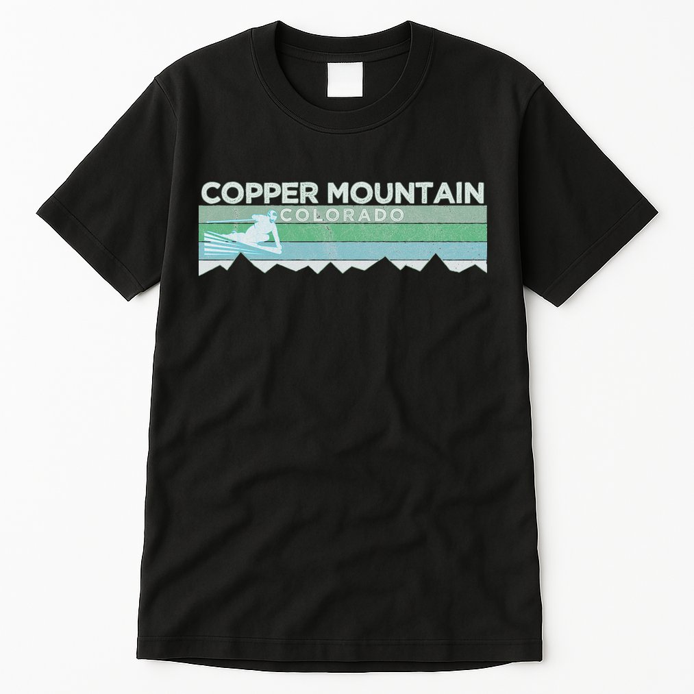 Retro Copper Mountain Colorado Distressed Skiing Tall T-Shirt