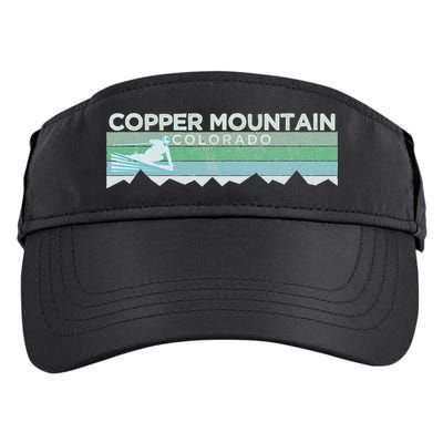 Retro Copper Mountain Colorado Distressed Skiing Adult Drive Performance Visor