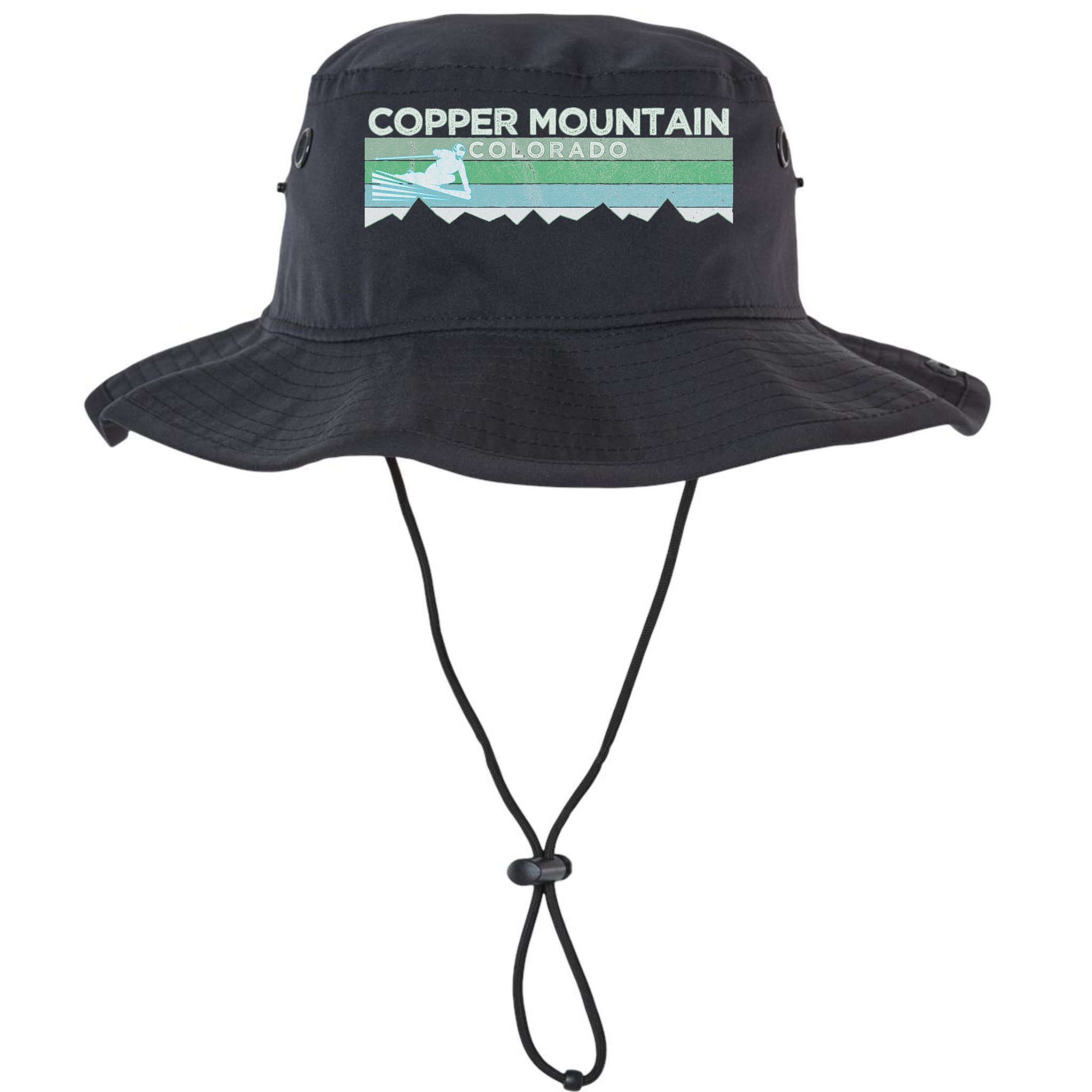 Retro Copper Mountain Colorado Distressed Skiing Bucket Hat