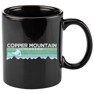 Retro Copper Mountain Colorado Distressed Skiing 11oz C Handle Ceramic Mug