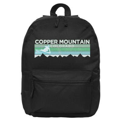Retro Copper Mountain Colorado Distressed Skiing 16 in Basic Backpack