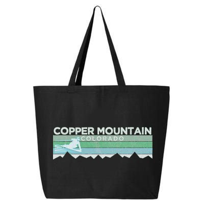 Retro Copper Mountain Colorado Distressed Skiing 25L Jumbo Tote