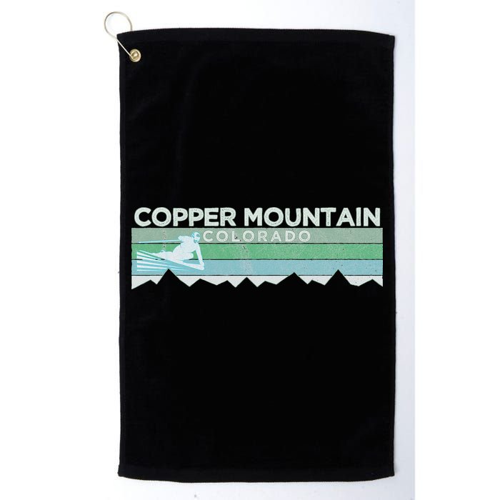 Retro Copper Mountain Colorado Distressed Skiing Golf Towel