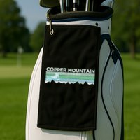 Retro Copper Mountain Colorado Distressed Skiing Golf Towel