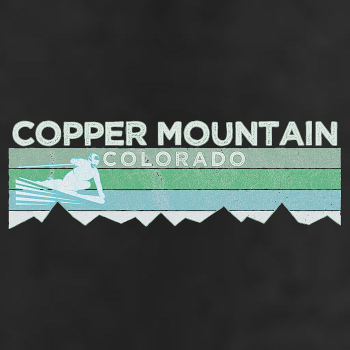 Retro Copper Mountain Colorado Distressed Skiing Golf Towel