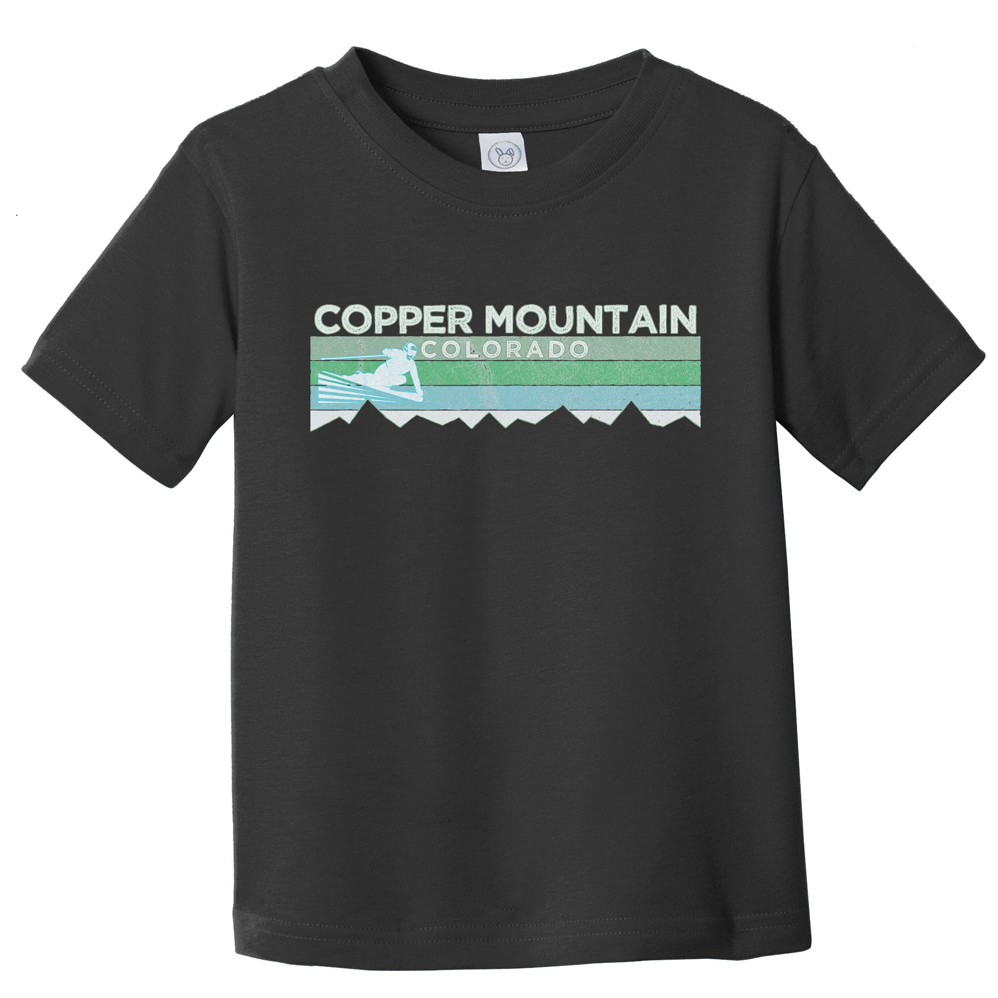 Retro Copper Mountain Colorado Distressed Skiing Toddler T-Shirt