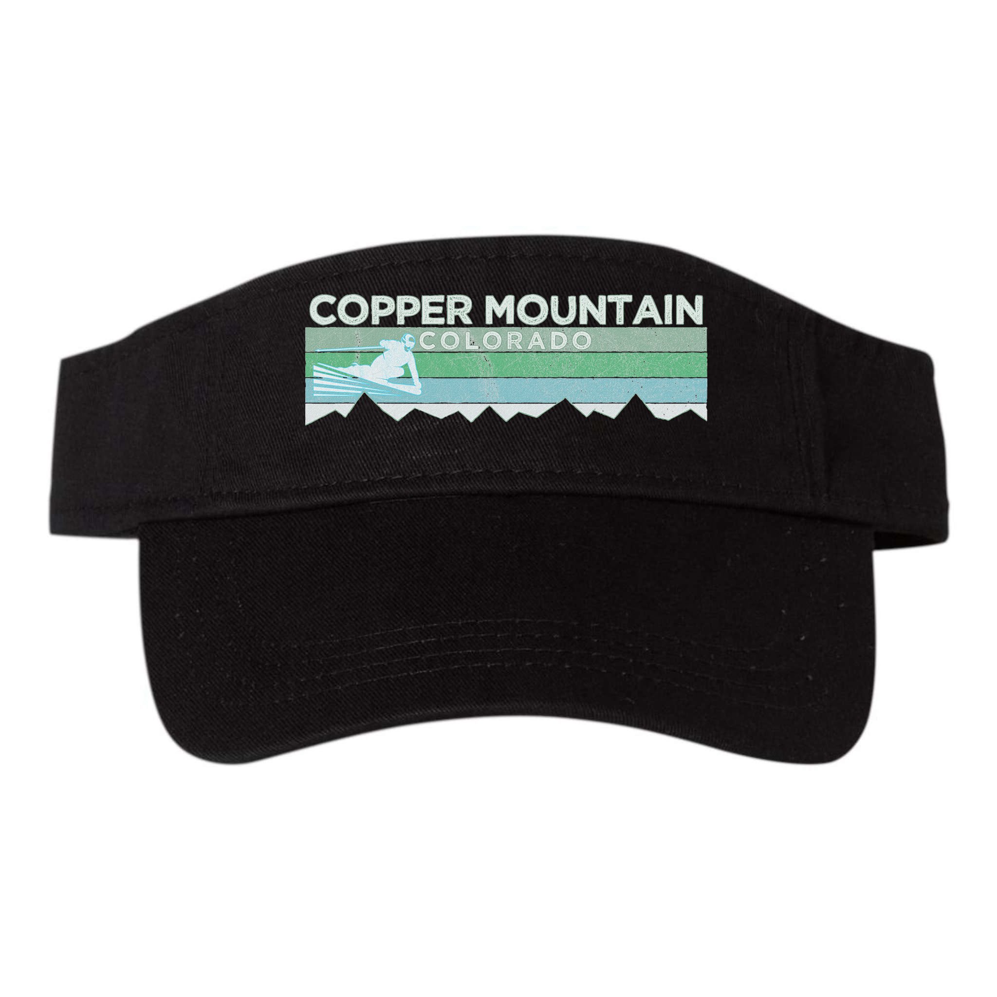 Retro Copper Mountain Colorado Distressed Skiing Visor