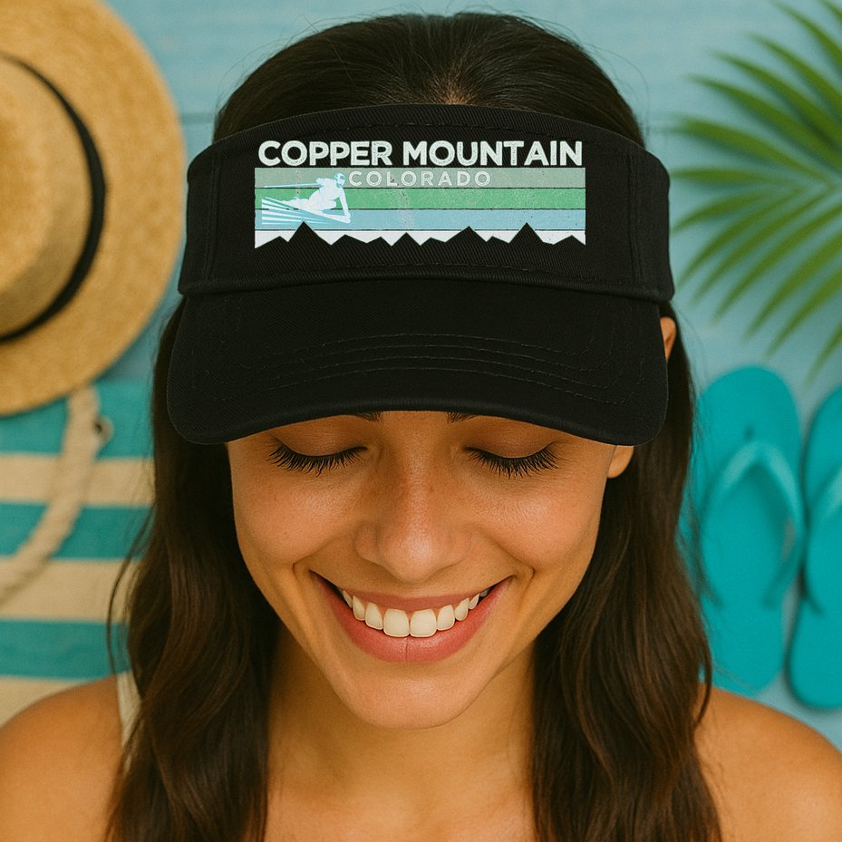Retro Copper Mountain Colorado Distressed Skiing Visor