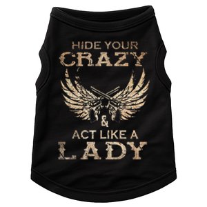 Retro Country Music Art Hide Your Crazy And Act Like A Lady Doggie Tank