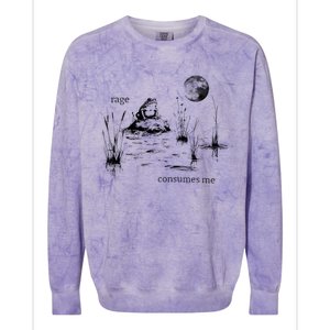 Rage Consumes Me Frog Funny Colorblast Crewneck Sweatshirt