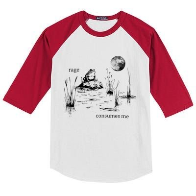 Rage Consumes Me Frog Funny Kids Colorblock Raglan Jersey