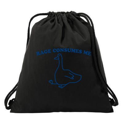 Rage Consumes Me Silly Goose – Funny Angry Goose Meme Drawstring Bag