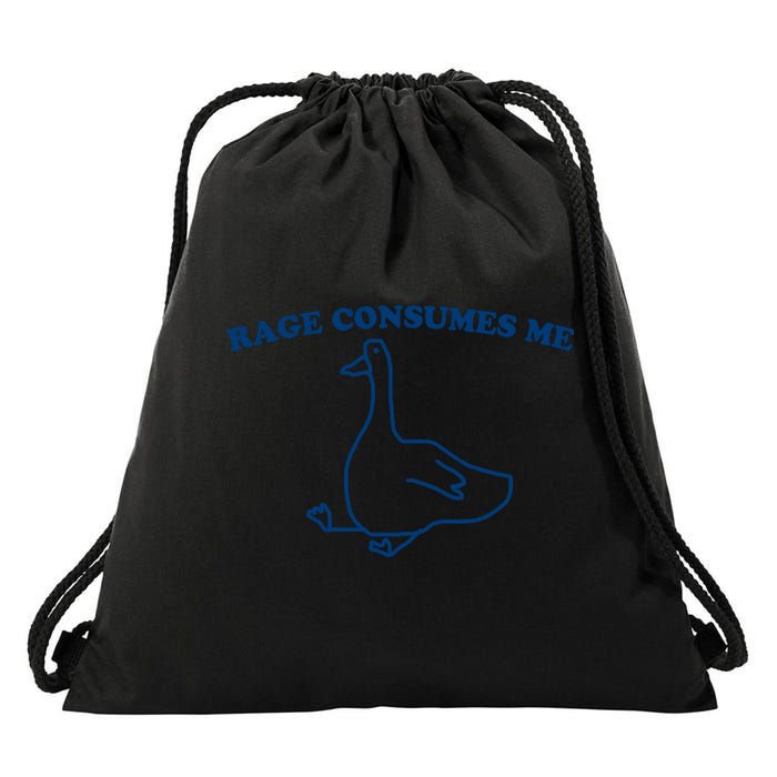 Rage Consumes Me Silly Goose – Funny Angry Goose Meme Drawstring Bag