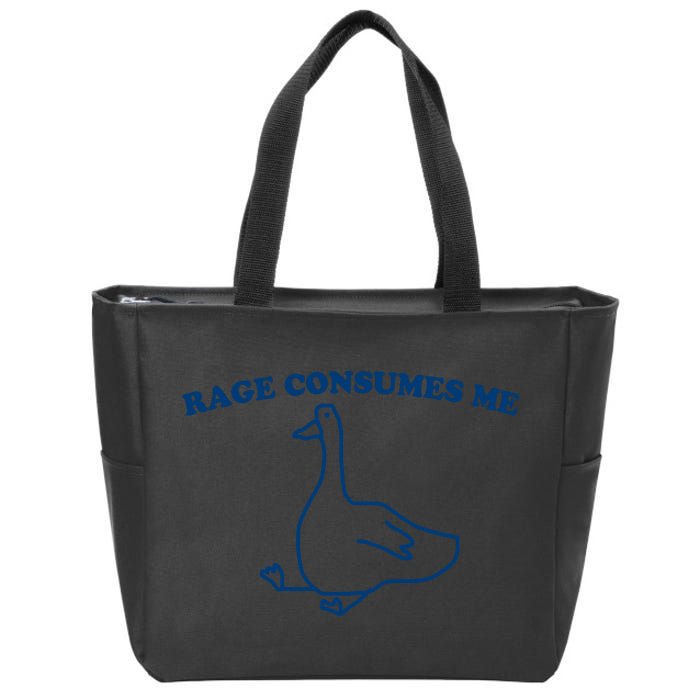 Rage Consumes Me Silly Goose – Funny Angry Goose Meme Zip Tote Bag