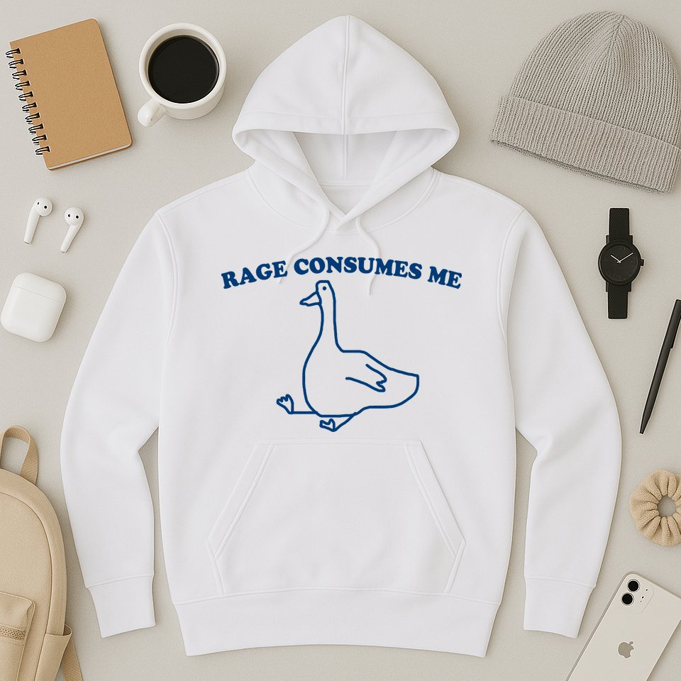 Rage Consumes Me Silly Goose – Funny Angry Goose Meme Hoodie