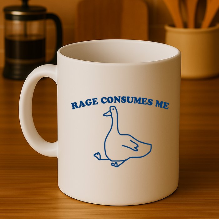 Rage Consumes Me Silly Goose – Funny Angry Goose Meme Mug