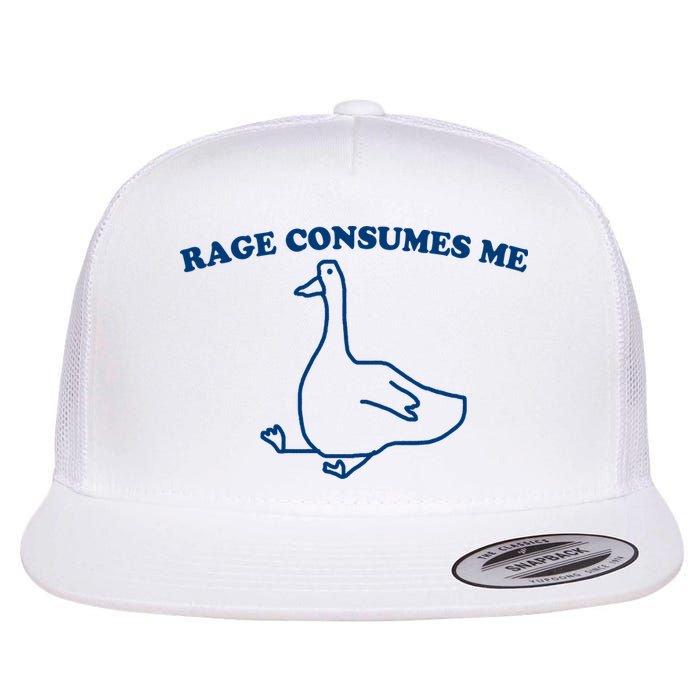 Rage Consumes Me Silly Goose – Funny Angry Goose Meme Flat Bill Trucker Hat