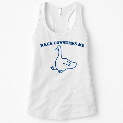 Rage Consumes Me Silly Goose – Funny Angry Goose Meme Womens Tank Top