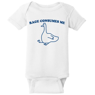 Rage Consumes Me Silly Goose – Funny Angry Goose Meme Baby Bodysuit