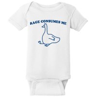 Rage Consumes Me Silly Goose – Funny Angry Goose Meme Baby Bodysuit