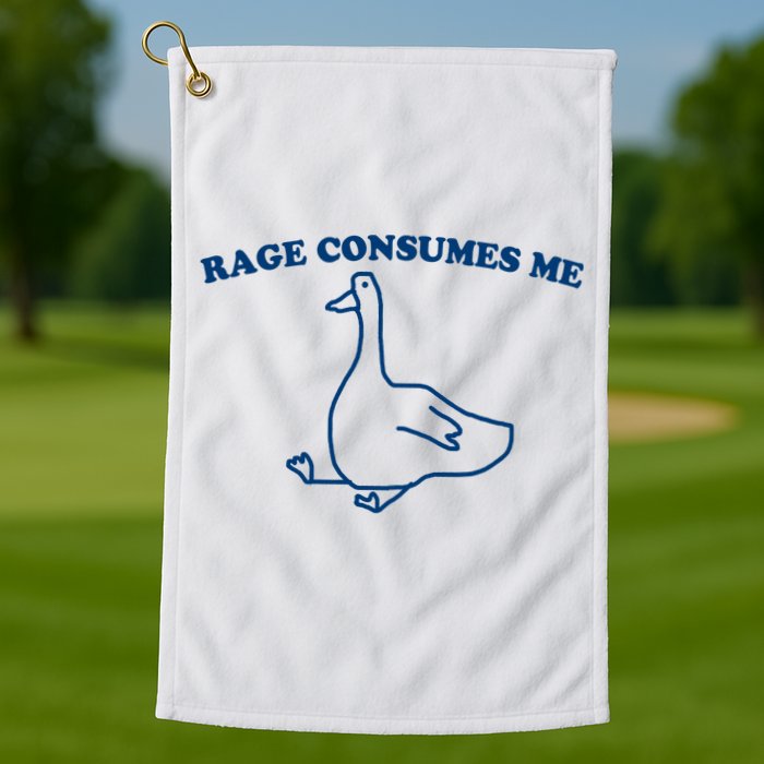 Rage Consumes Me Silly Goose – Funny Angry Goose Meme Golf Towel