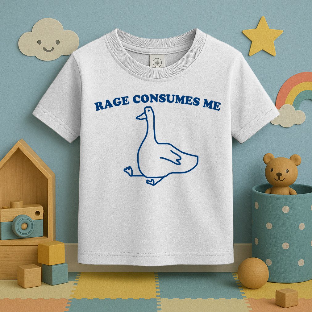 Rage Consumes Me Silly Goose – Funny Angry Goose Meme Toddler T-Shirt