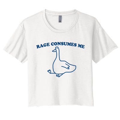Rage Consumes Me Silly Goose – Funny Angry Goose Meme Women's Crop Top Tee