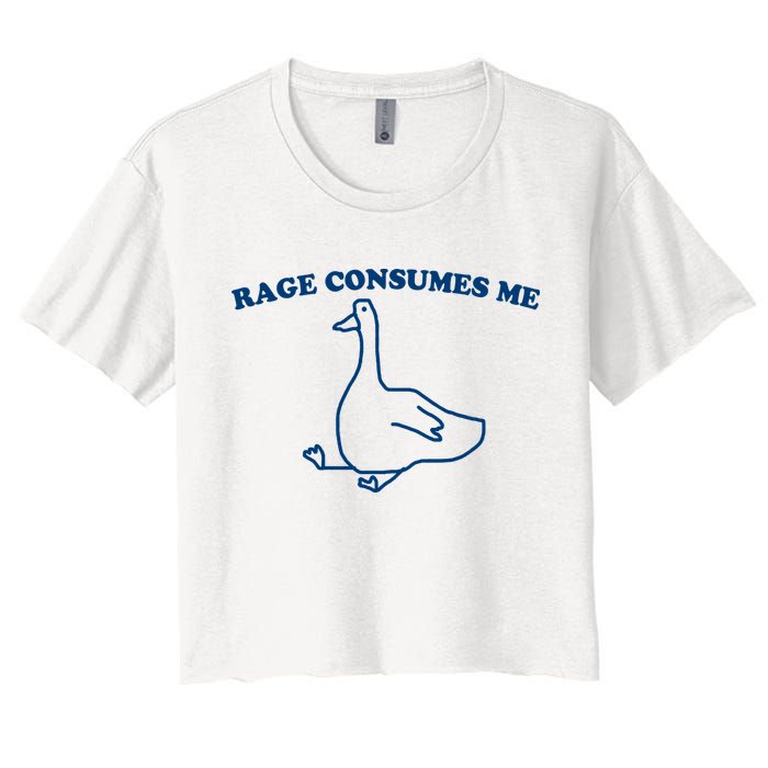 Rage Consumes Me Silly Goose – Funny Angry Goose Meme Women's Crop Top Tee